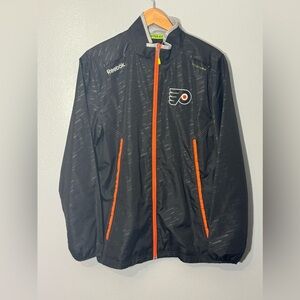 Philadelphia Flyers NHL Reebok Zipper Windbreaker Jacket | Small